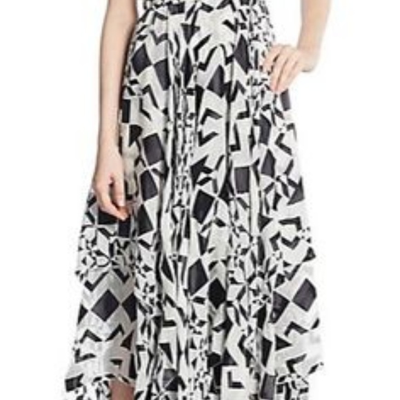 Black Esmay Geometric Print Handkerchief Dress - Picture 3 of 6
